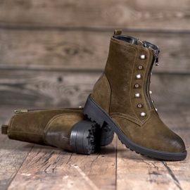 S. BARSKI Höga stövlar med pärlor grön 2