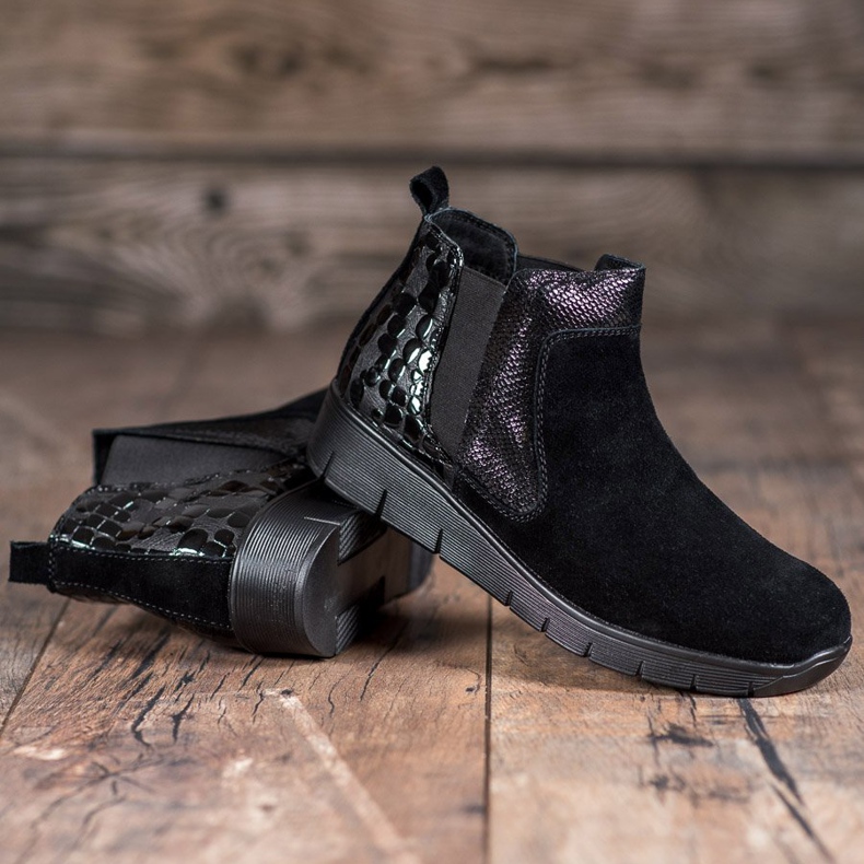 SHELOVET Kvinnors slip -on -stövlar svart 1