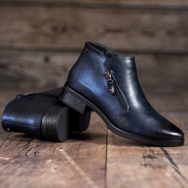 M.Daszyński Låga marinblå stövlar 1