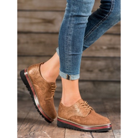 SHELOVET Skor på Snake Print Platform brun 1