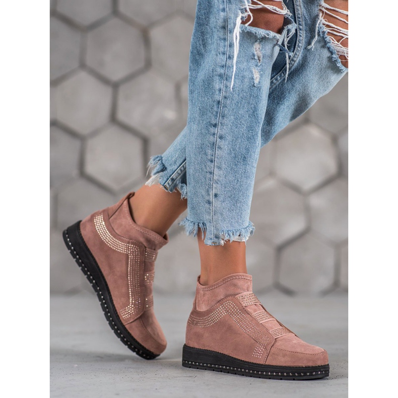 SHELOVET Slip-On skor för kvinnor rosa 1