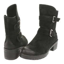 M.Daszyński Svarta läderstövlar Daszyński 161 4