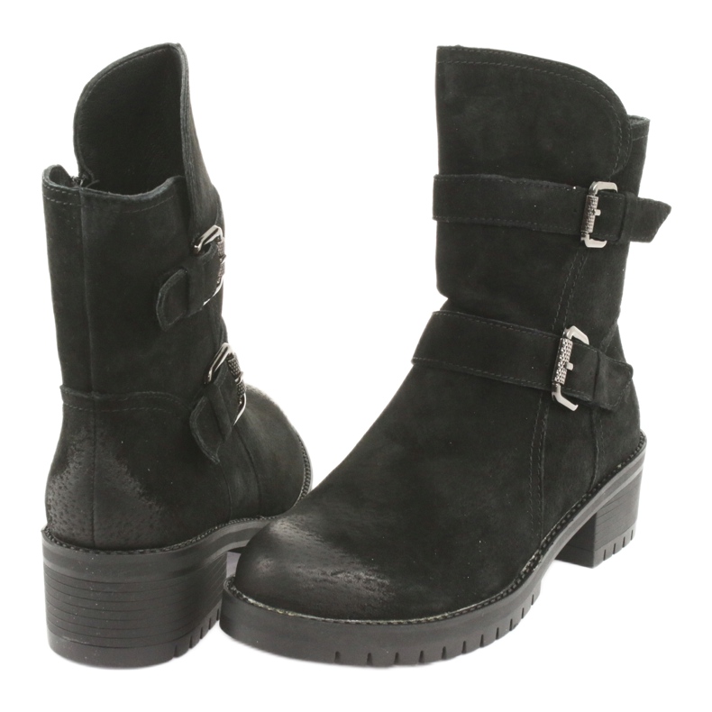 M.Daszyński Svarta läderstövlar Daszyński 161 4