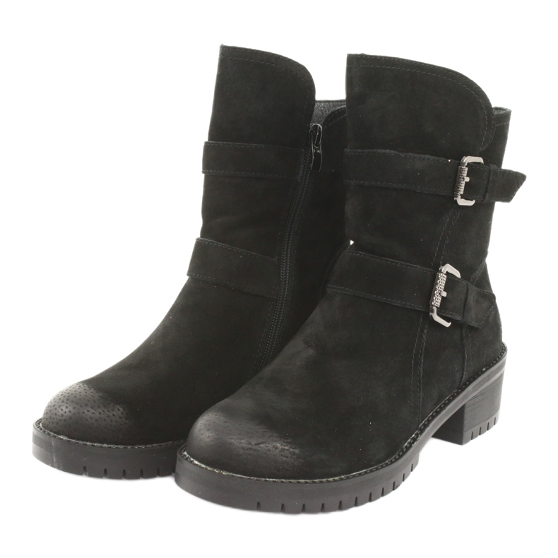 M.Daszyński Svarta läderstövlar Daszyński 161 3