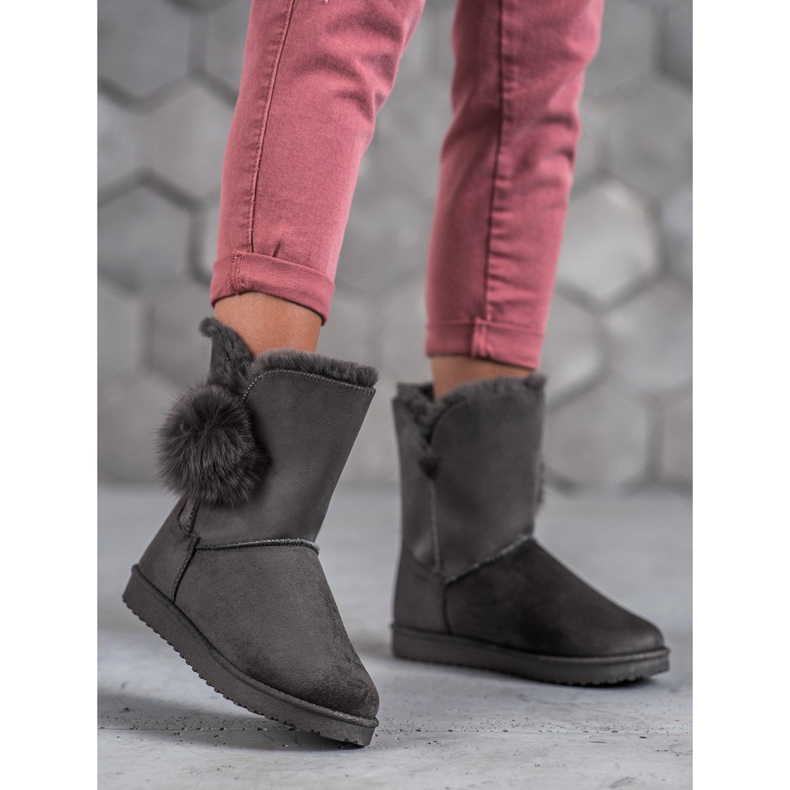 SHELOVET Mukluki Med Pompom grå 1