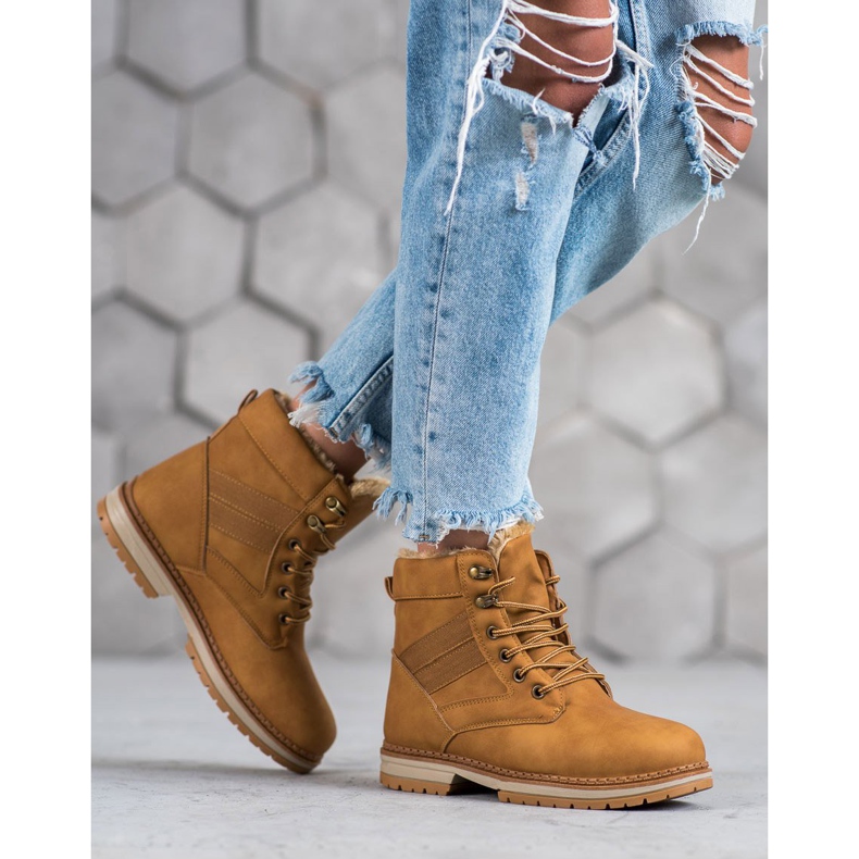 SHELOVET Kamel vinterstövlar brun mångfärgad 1