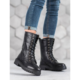 SHELOVET Svart Glany Booties 2