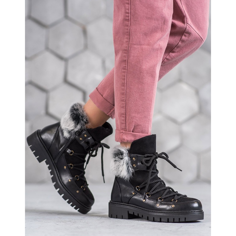 SHELOVET Kvinnors slip -on -stövlar svart 1