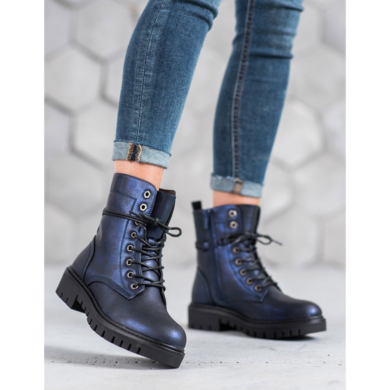 M.Daszyński Marinblå stövlar 1