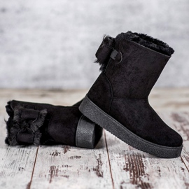 SHELOVET Mukluki Med En Rosett svart 1
