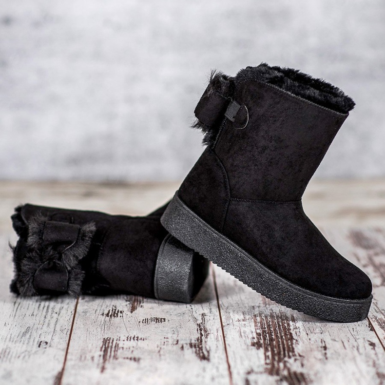 SHELOVET Mukluki Med En Rosett svart 1