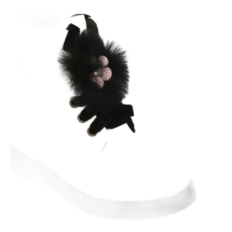 Lackerade stövlar av Evento 1438 -burkar vit svart 1