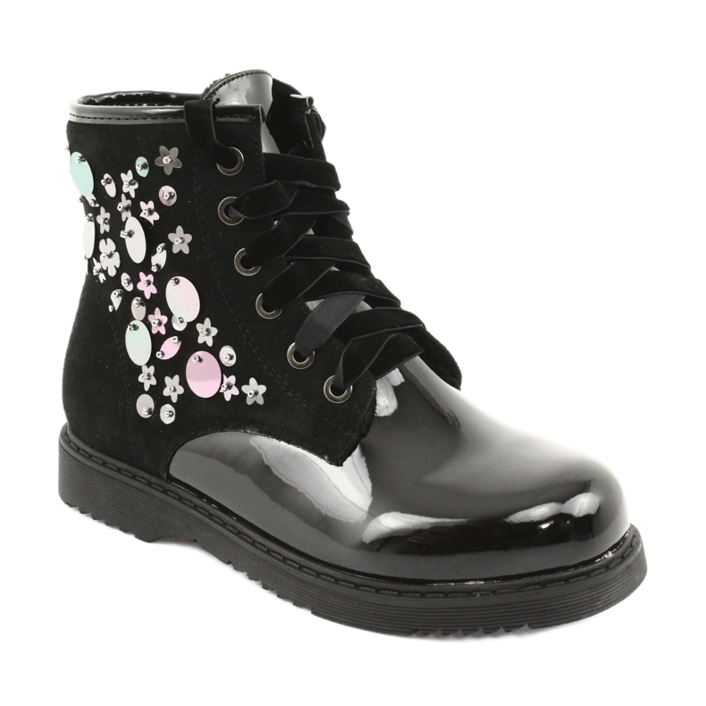 Evento 1433 lackade paljetter stövlar svart 1