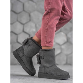 SHELOVET Mukluki Med En Rosett grå 1