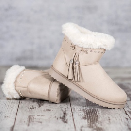 SHELOVET Mukluki med kristaller brun 1