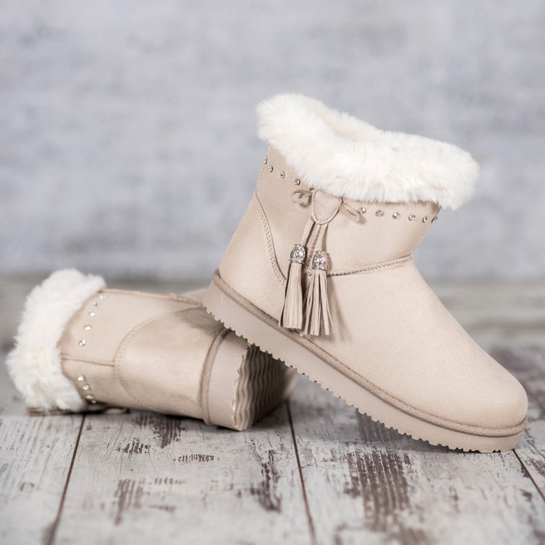 SHELOVET Mukluki med kristaller brun 1