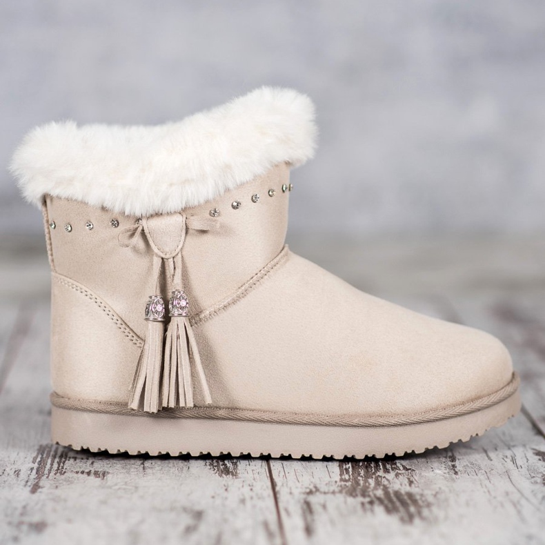 SHELOVET Mukluki med kristaller brun 2