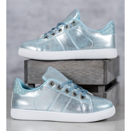 SHELOVET Sneakers med glitter blå 2