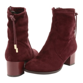 M.Daszyński Högklackade stövlar i mocka Daszyński SA58 röd mångfärgad 4