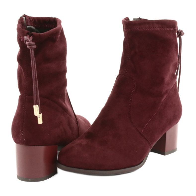 M.Daszyński Högklackade stövlar i mocka Daszyński SA58 röd mångfärgad 4