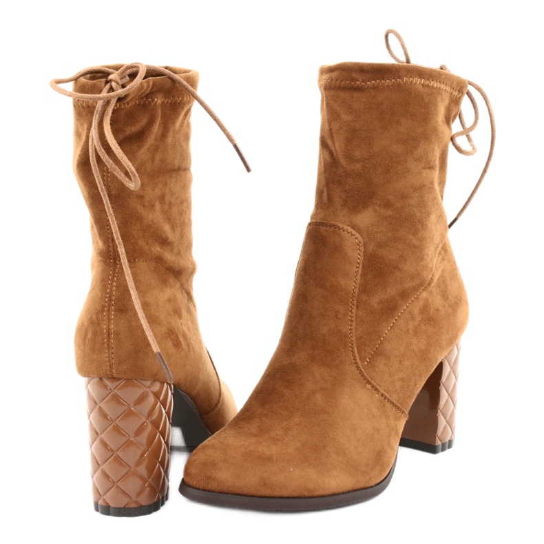 M.Daszyński Daszyński mocka stövlar på en dekorativ häl 154 kamel brun 4