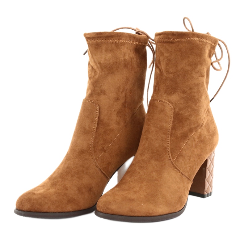 M.Daszyński Daszyński mocka stövlar på en dekorativ häl 154 kamel brun 3