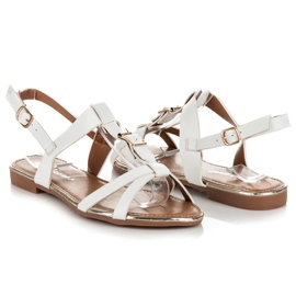 Pezzano Platta sandaler med reglering vit 1