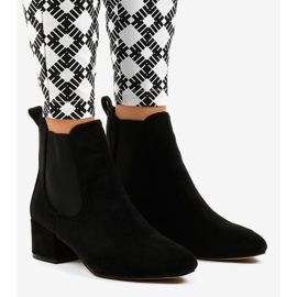 Svarta fotkängor med elastisk 8012-PA 1