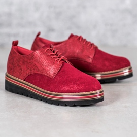 SHELOVET Skor på Snake Print Platform röd 1