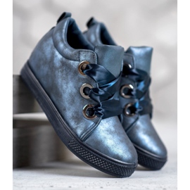 New Tlck Skor bundna med ett band blå 1