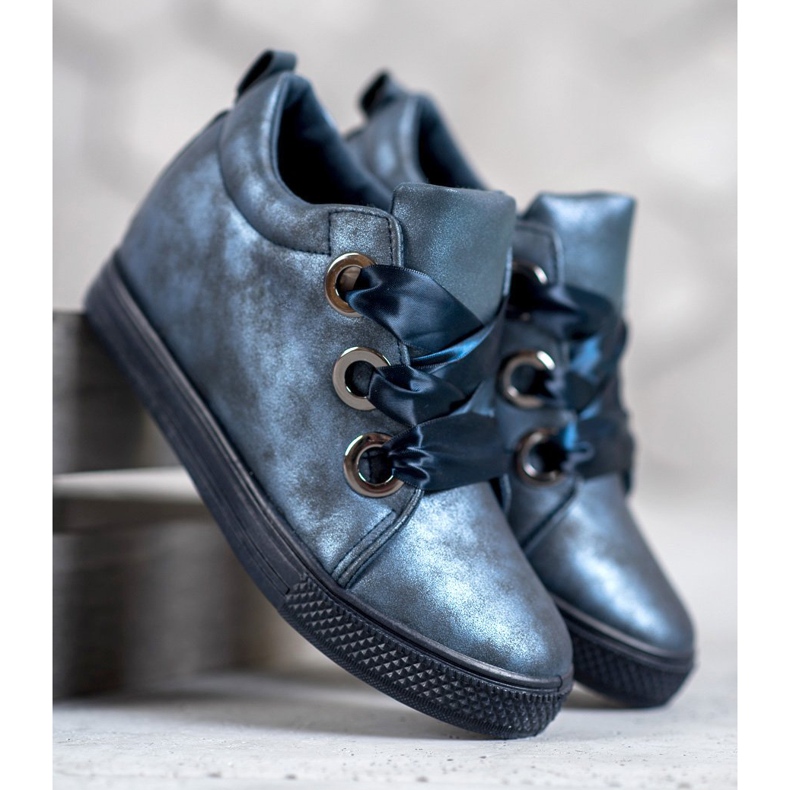 New Tlck Skor bundna med ett band blå 1