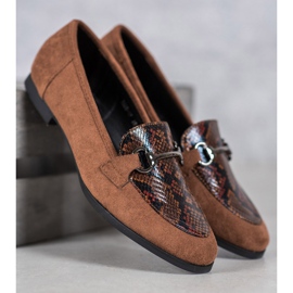 Snake Print VICES loafers brun 1