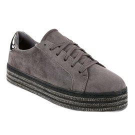 Grå utsmyckade damskor G280 1