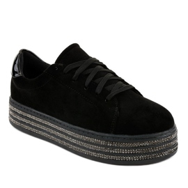 Svarta sneakers dekorerade med kvinnor G280 1