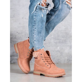 SHELOVET Vandringsskor med päls rosa 2