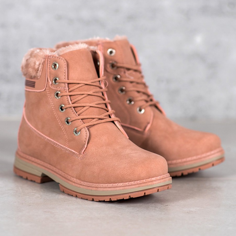 SHELOVET Vandringsskor med päls rosa 1