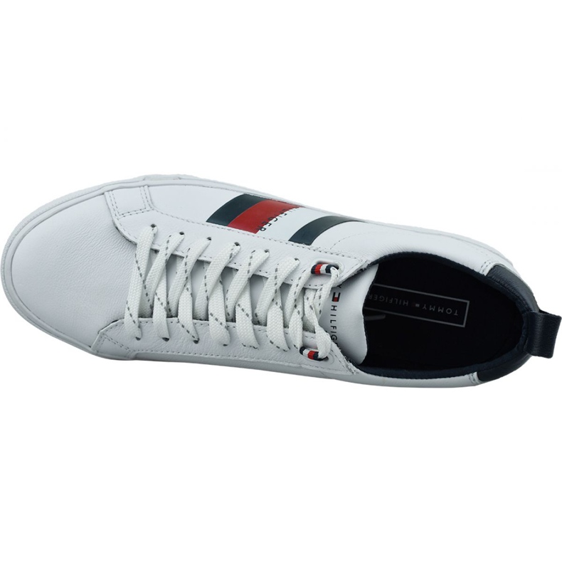 Skor Tommy Hilfiger Flag Detail Leather Sneaker M FM0FM02576-YBR vit 2