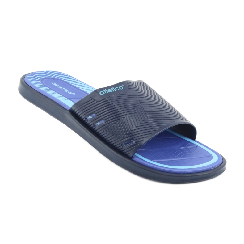 Atletico marinblå tofflor för män för poolen 1