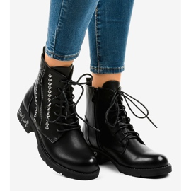 Svarta damstövlar med dragkedja KL-602 2