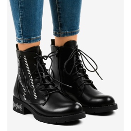 Svarta damstövlar med dragkedja KL-602 1