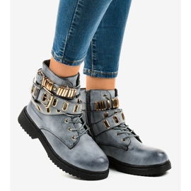 Blå plattisolerade stövlar B2878-KB 2