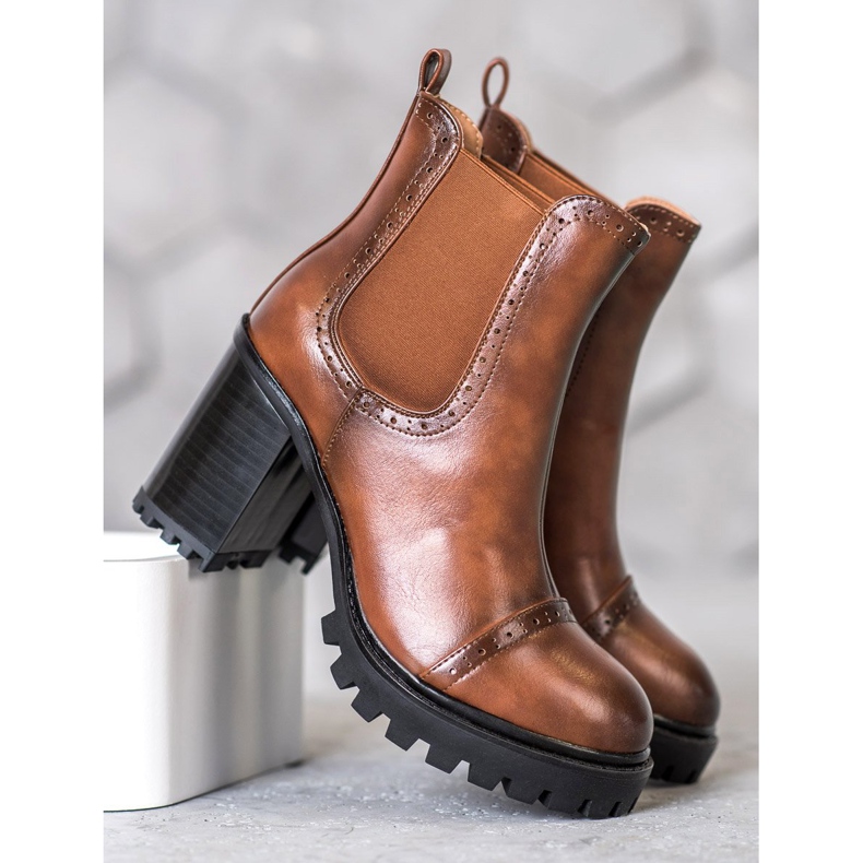 Seastar Slip-on stövlar på plattformen brun 1