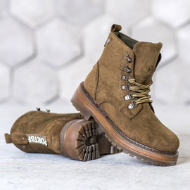 SHELOVET Snörskor brun mångfärgad grön 1