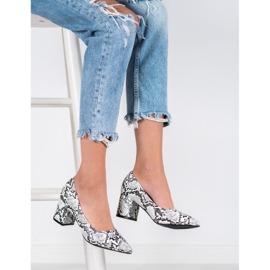 Seastar Snake Print Pumps vit grå mångfärgad 1