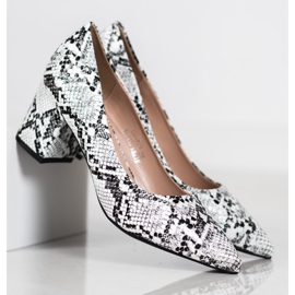 Seastar Snake Print Pumps vit grå mångfärgad 2