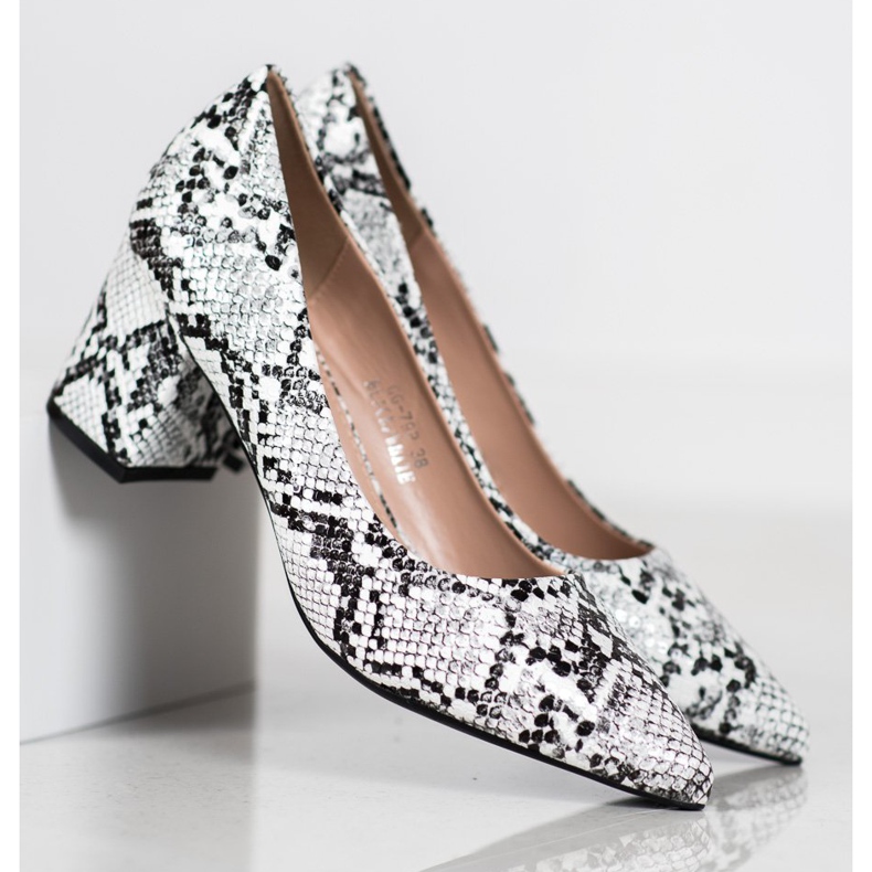 Seastar Snake Print Pumps vit grå mångfärgad 2