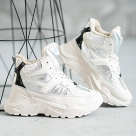 Sportmode stövlar vit grå 1