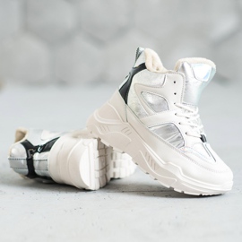 Sportmode stövlar vit grå 2