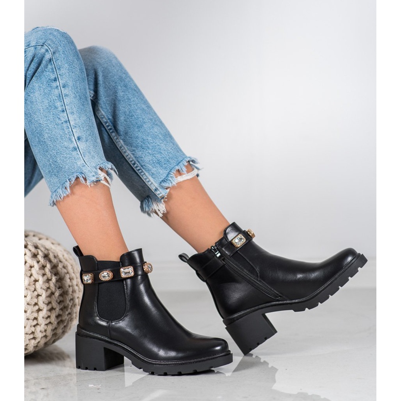 Seastar Stövlar Med Kristaller svart gul 1