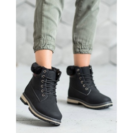 SHELOVET Vandringsskor med päls svart 1